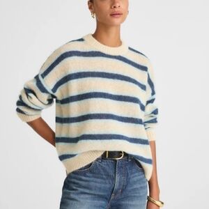 NWT Madewell Striped Pullover Sweater in Alpaca Blend Small